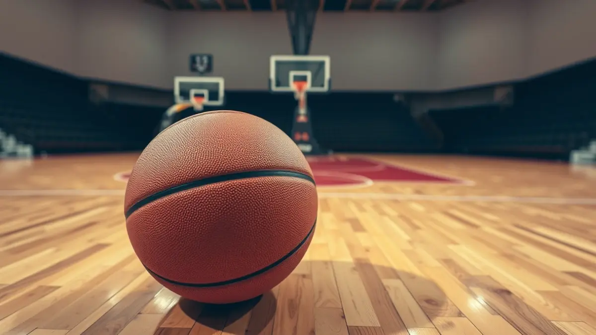 Imagen genérica de un balón de baloncesto en una cancha.