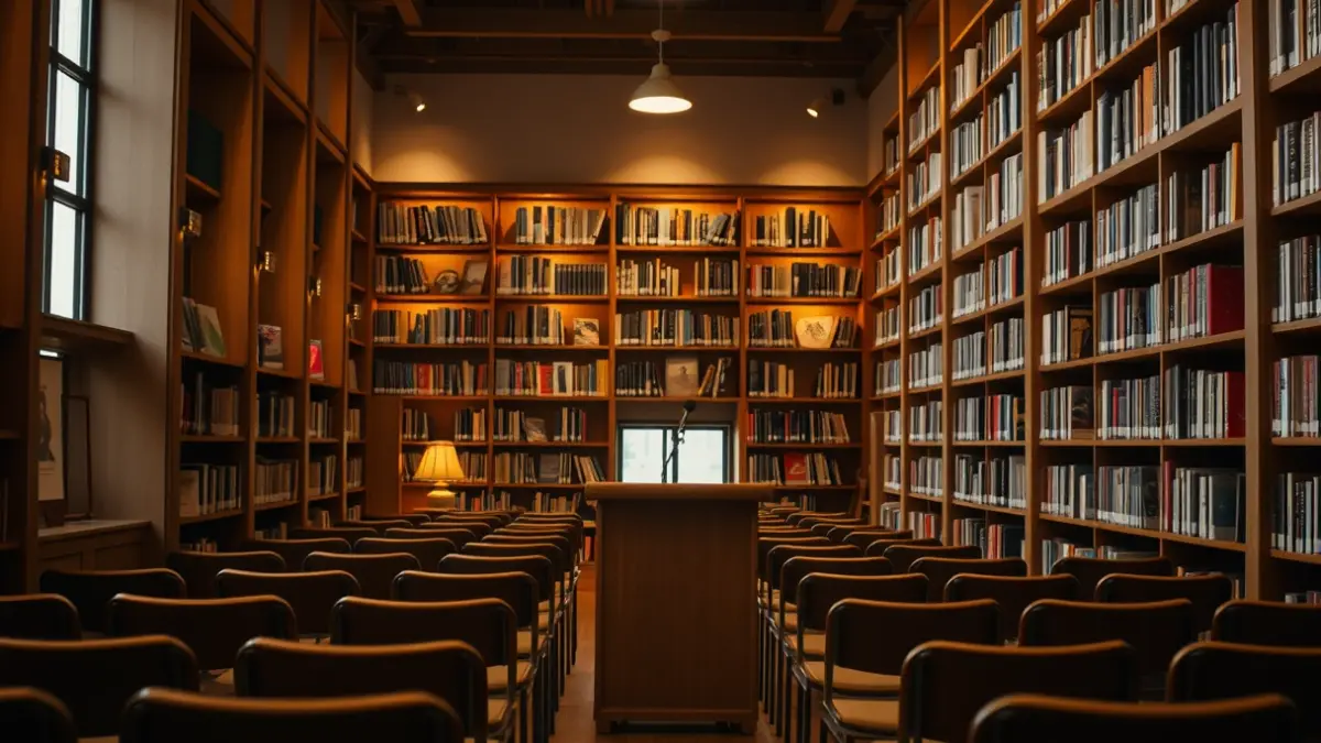 Imaxe xenérica dun interior de museo ou centro cultural.