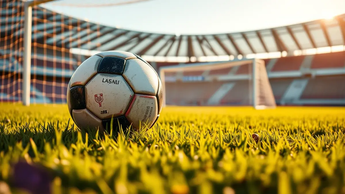 Imagen genérica de un balón de fútbol sobre el césped de un campo