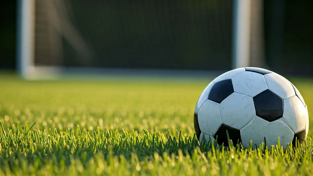 Imagen genérica de un balón de fútbol sobre césped en un campo.