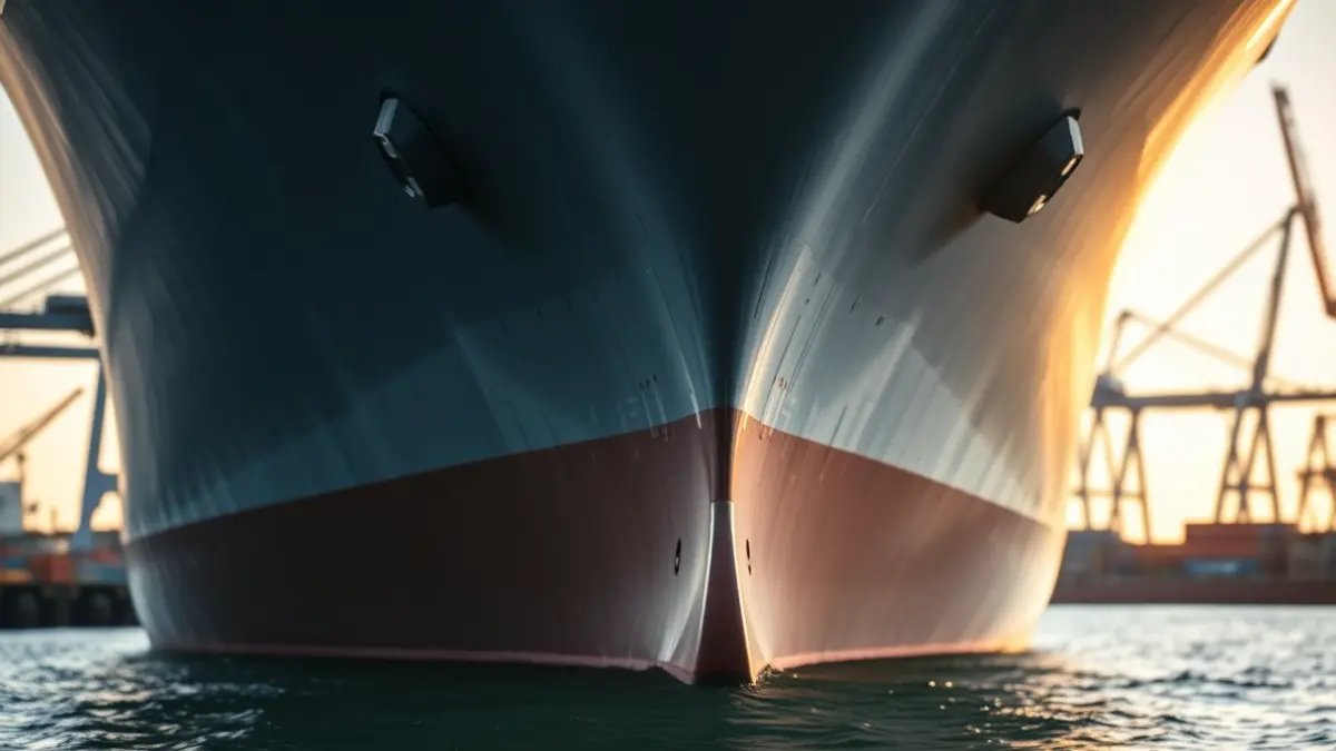 Imagen genérica de un puerto comercial con grúas y contenedores.