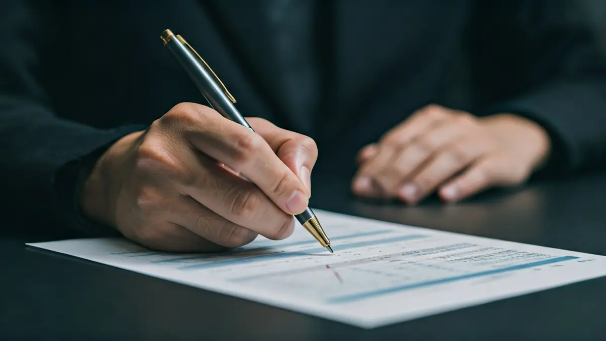 Imaxe xenérica de documentos financeiros e unha man escribindo, simbolizando a preocupación económica.