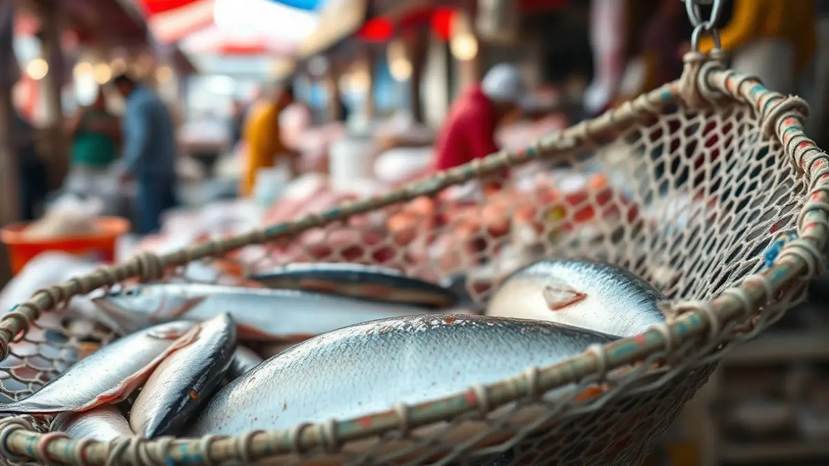 Imaxe xenérica de peixe fresco nunha lonxa.