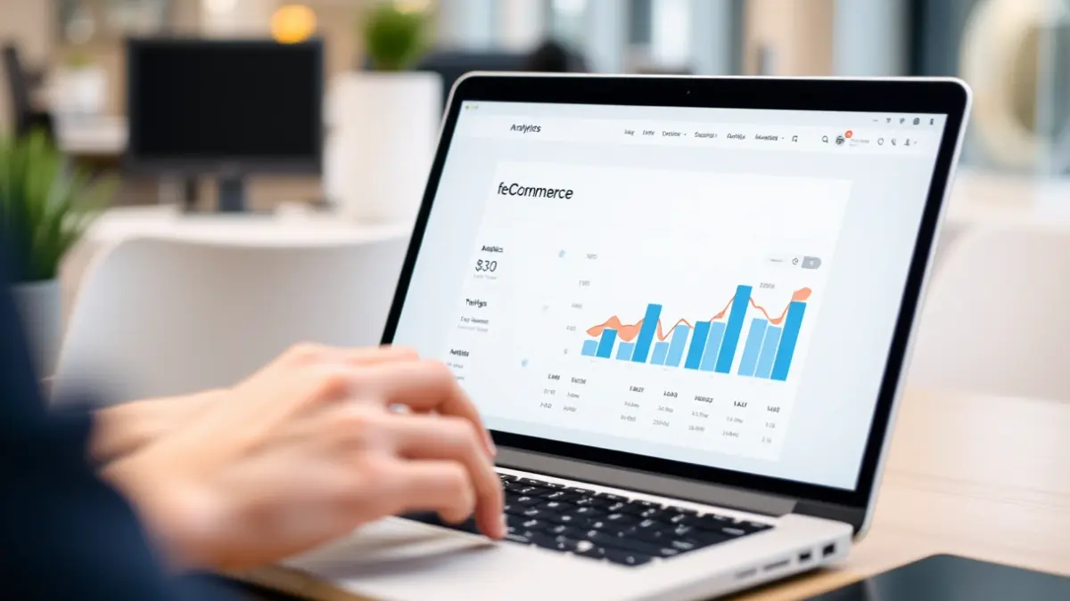 Imaxe xenérica dunha pantalla de ordenador mostrando datos de comercio electrónico.