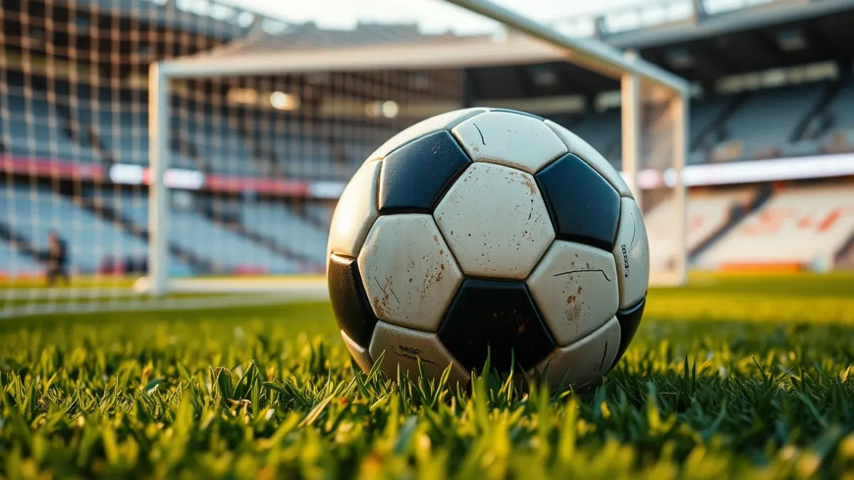 Imagen genérica de un balón de fútbol sobre la hierba de un campo.