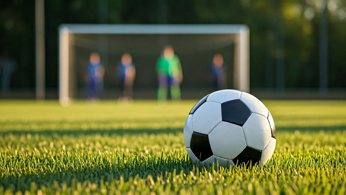 Imagen genérica de un balón de fútbol sobre hierba en un campo.