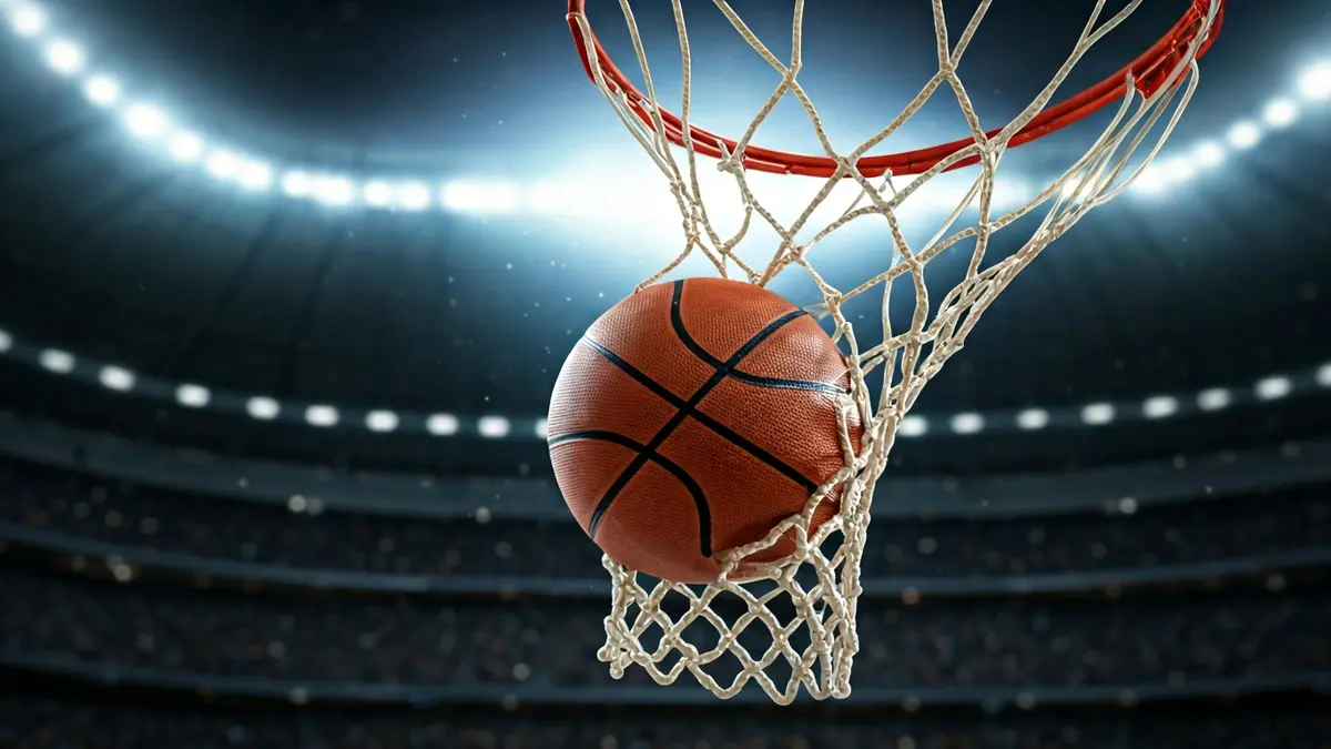 Imagen genérica de una canasta de baloncesto con el balón pasando por la red.