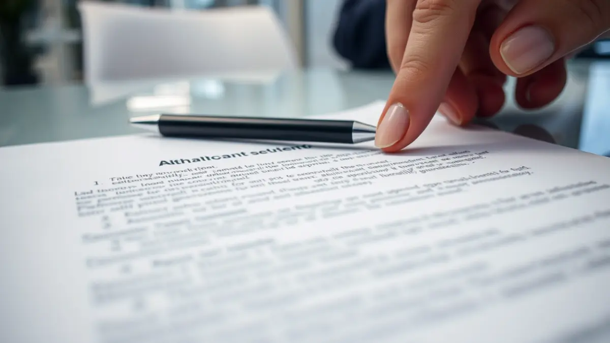 Imaxe xenérica dun documento e unha man sinalando un punto, simbolizando unha negociación.