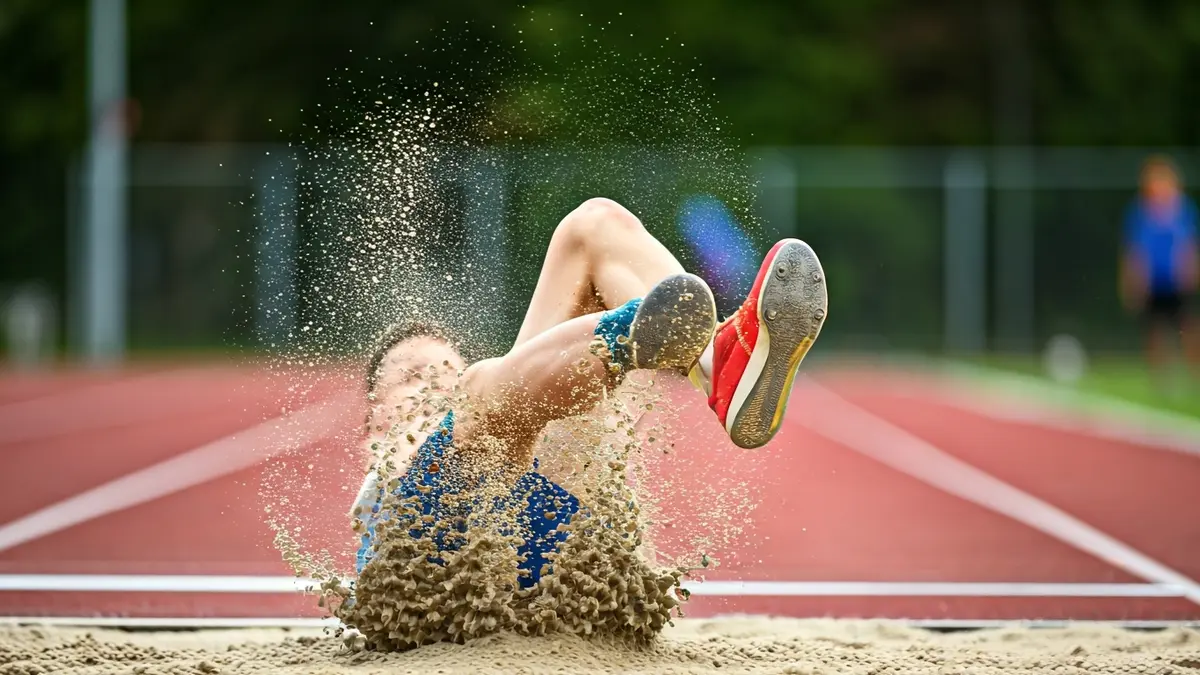 Imagen genérica de una atleta saltando en longitud.