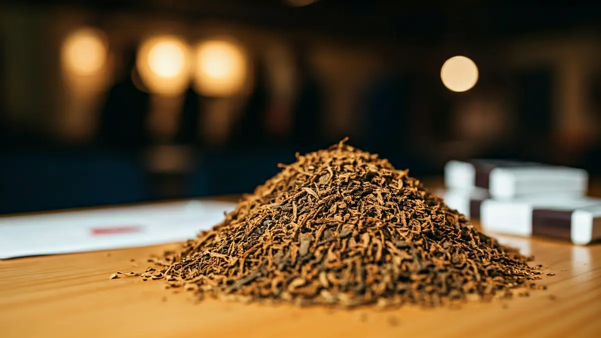 Imagen genérica de tabaco ilegal y paquetes falsificados incautados.