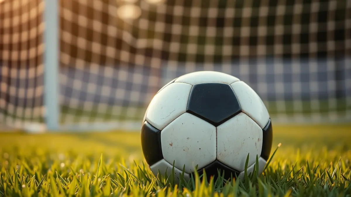 Imaxe xenérica dun balón de fútbol sobre herba.