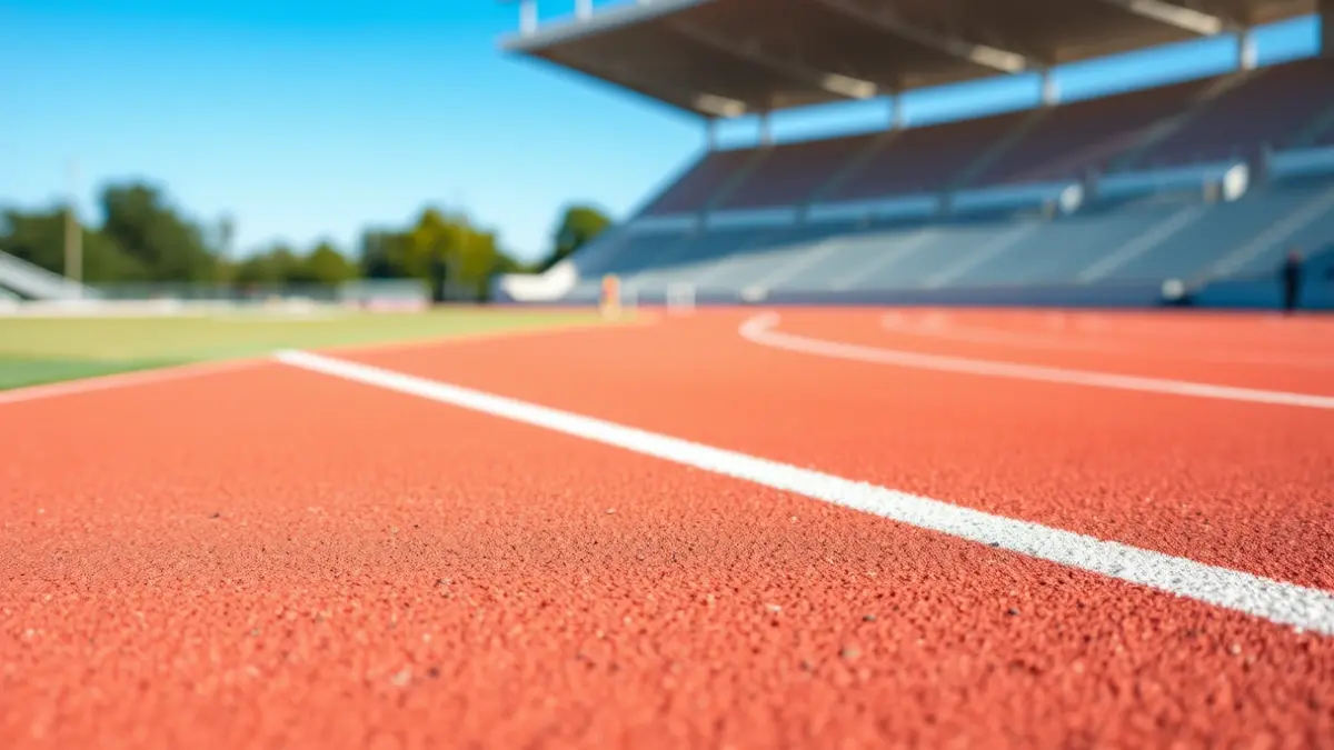 Imagen genérica de una pista de atletismo con sus líneas de carril.