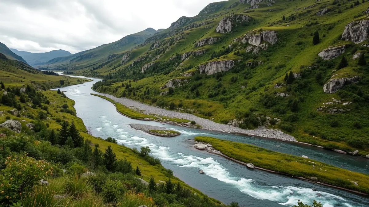 Imaxe dos ríos e montañas da provincia de Ourense.