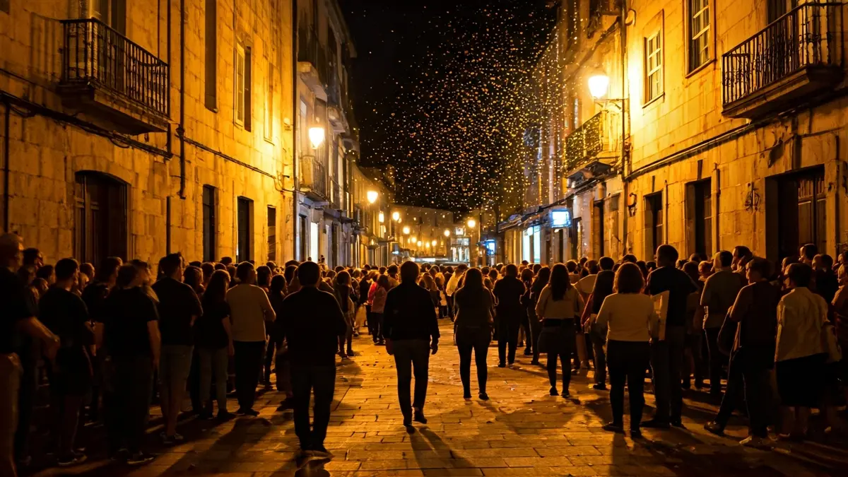 Imagen genérica de una fiesta popular con multitud y confeti.