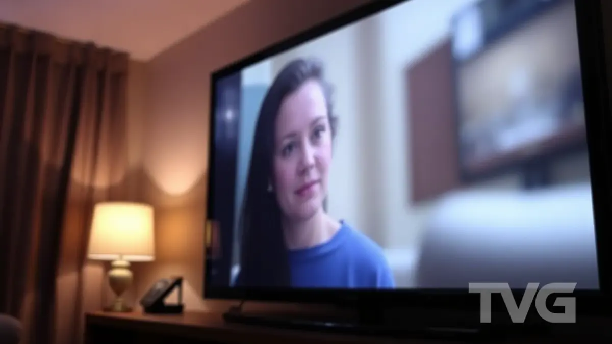 Imaxe dunha pantalla de televisión co logo da TVG, emitindo un programa.