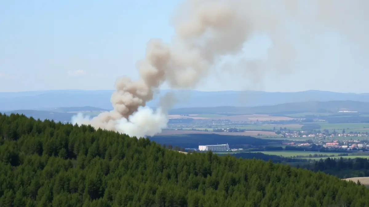 Imagen genérica de un incendio forestal en un paisaje gallego.