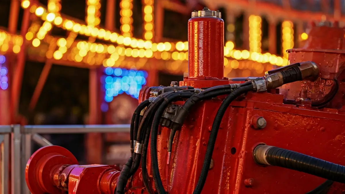 Imaxe xenérica de mecanismos de seguridade nunha atracción de feira.