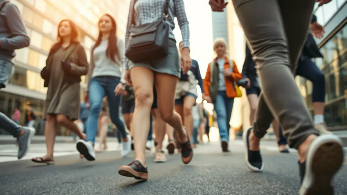 Imagen genérica de personas caminando en una calle urbana, representando diferentes edades.
