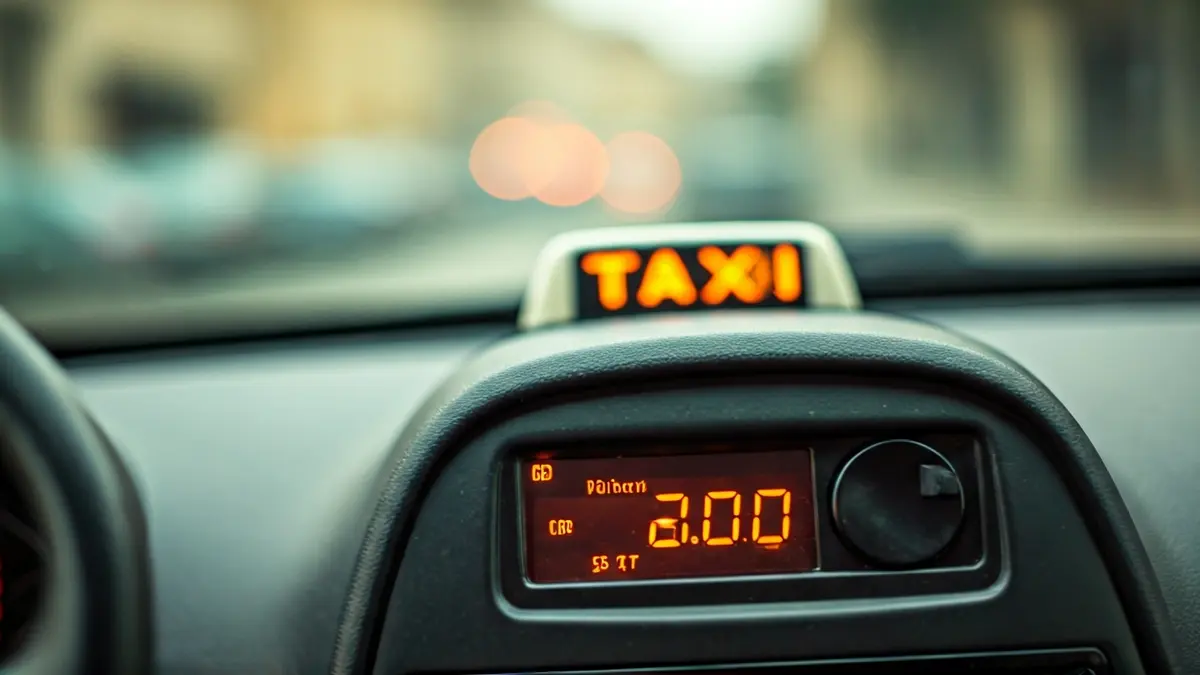 Imagen genérica de un taxímetro en el interior de un taxi.