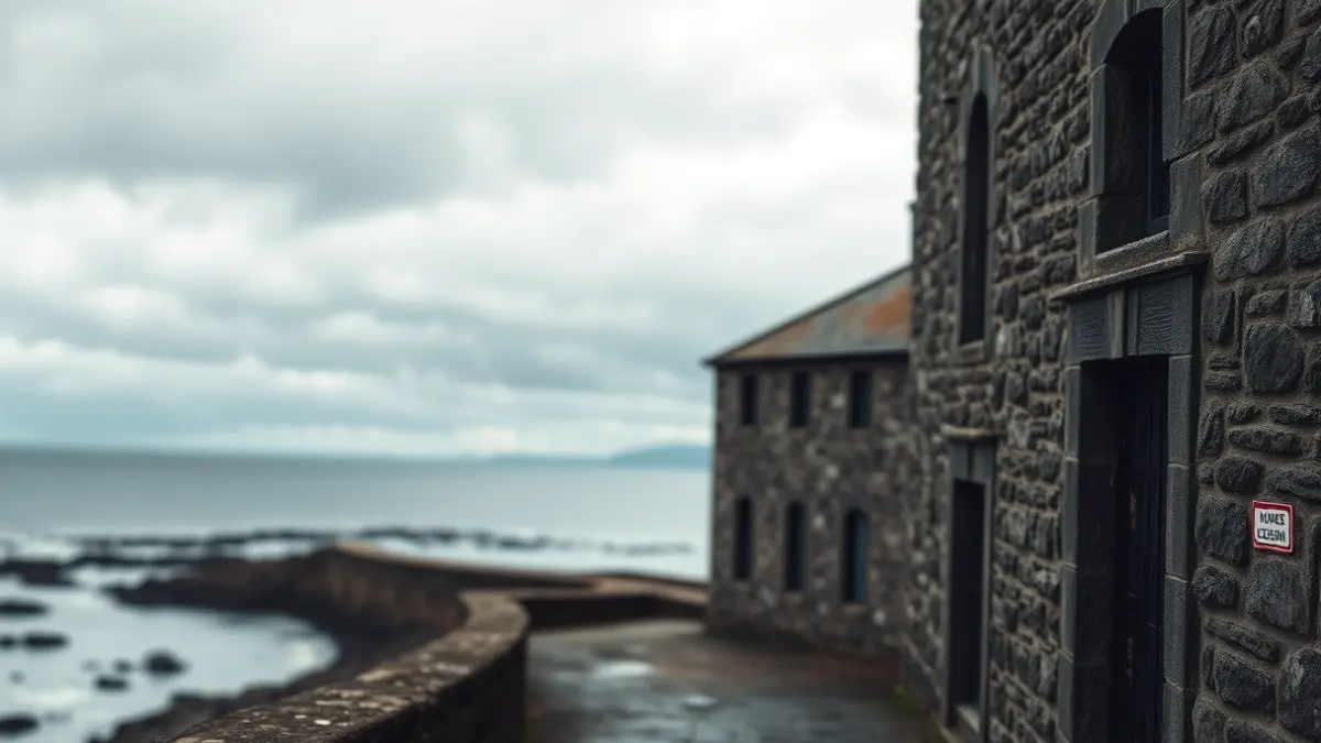 Imaxe dun edificio histórico de pedra, evocando a memoria e a reflexión.
