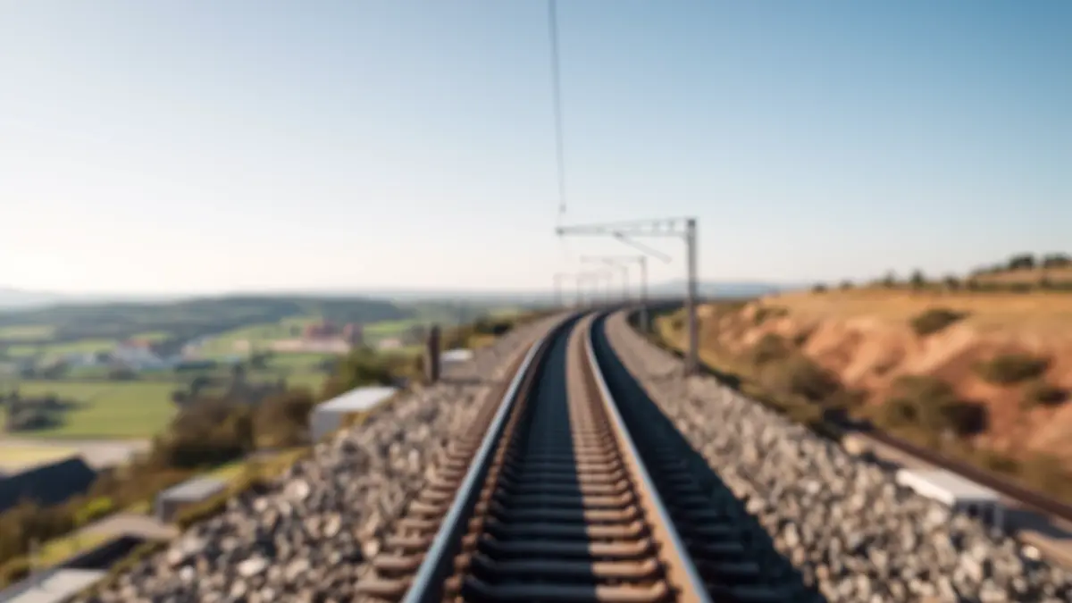 Imagen genérica de una vía de tren de alta velocidad que simboliza la conexión entre Galicia y Portugal.