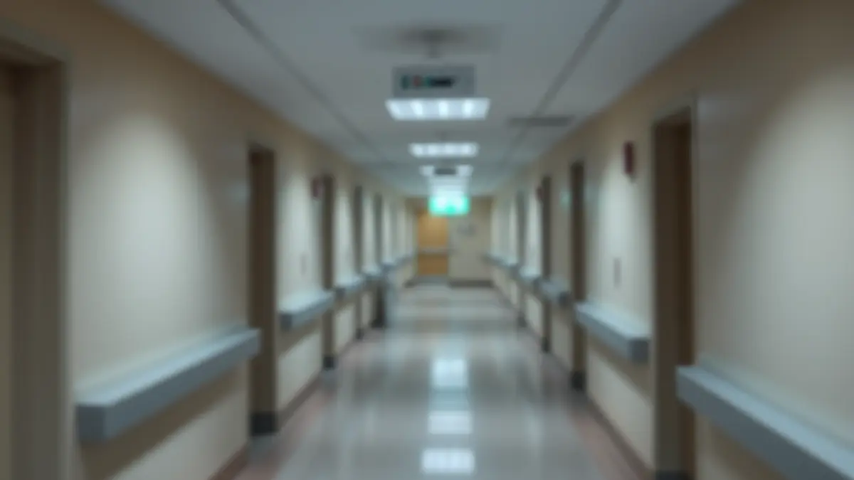Imagen genérica de un pasillo de hospital, con luces suaves y estériles.