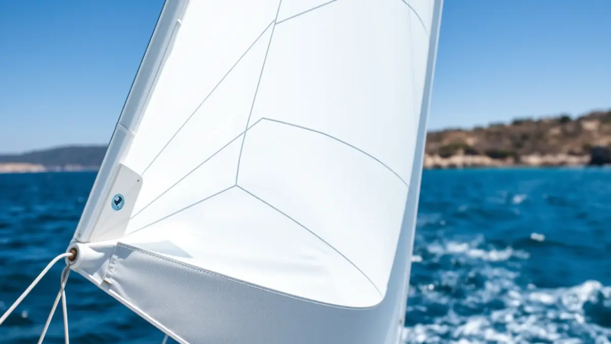 Imaxe xenérica dunha vela de barco impulsada polo vento.