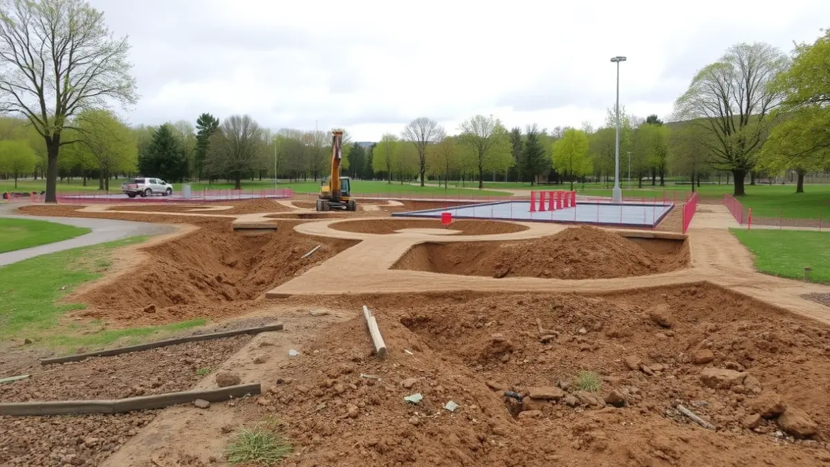 Imagen del Jardín del Posío en Ourense durante las obras de remodelación.