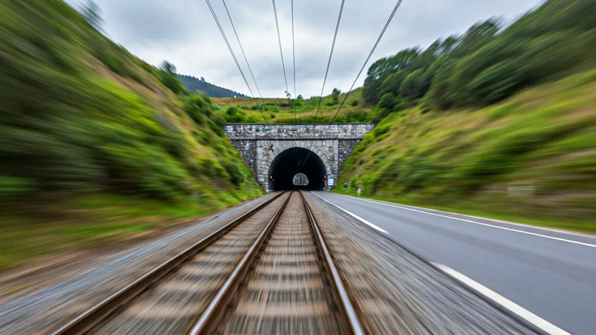 Imaxe que representa a interrupción do servizo ferroviario e o plan alternativo por estrada.