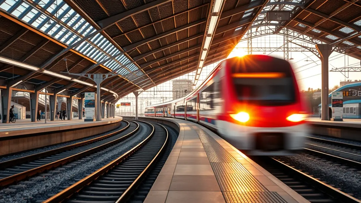 Imagen genérica de una plataforma de estación de tren moderna.