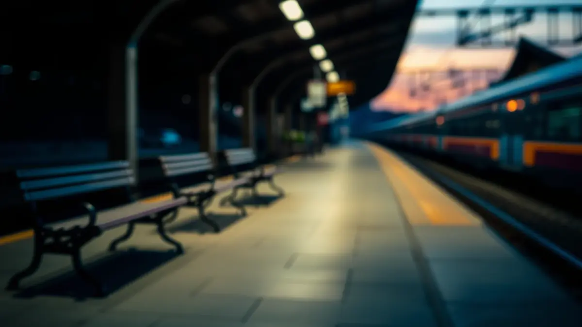 Imagen genérica de una plataforma de estación de tren vacía al amanecer.