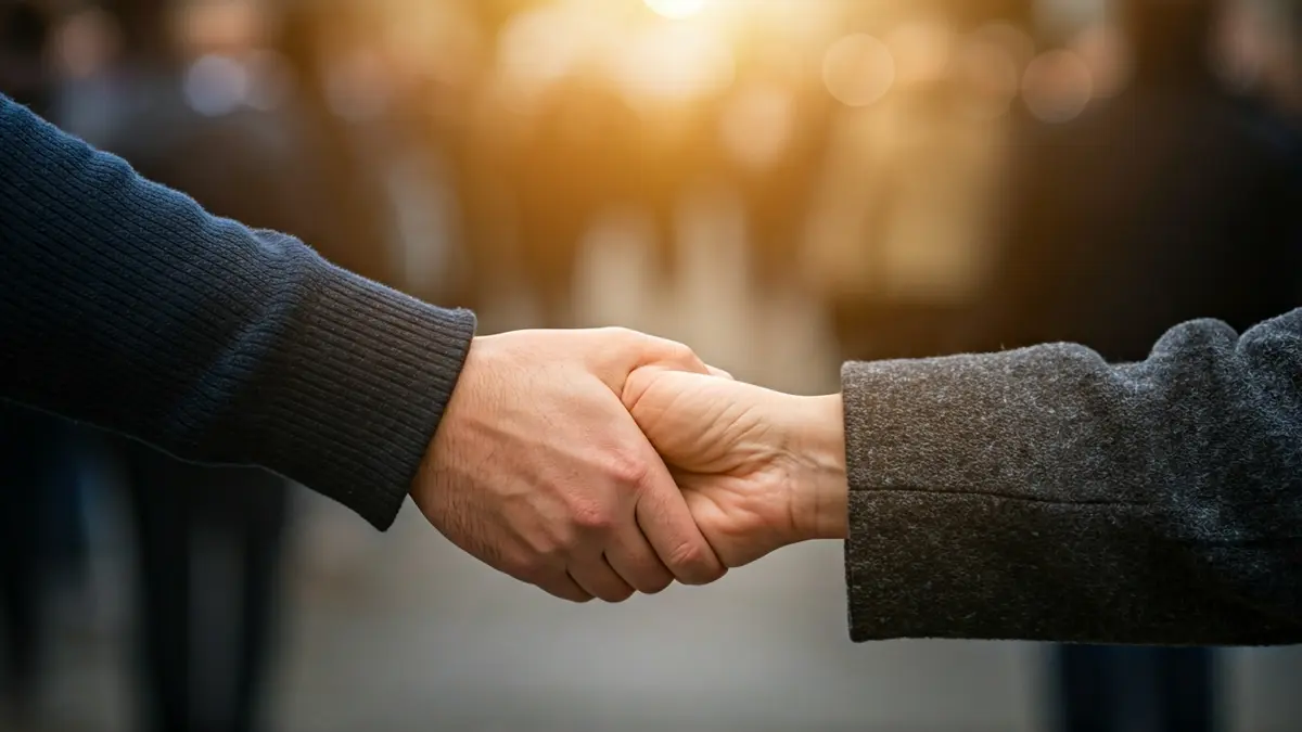 Imaxe xenérica de mans entrelazadas, simbolizando coidado e apoio.