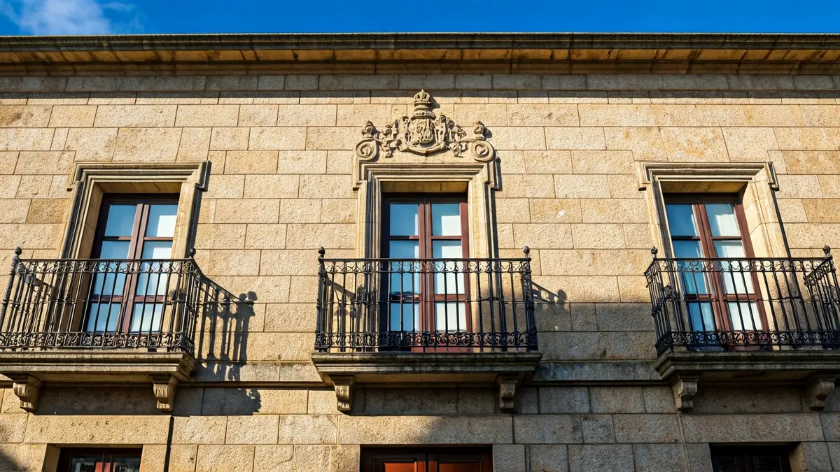 Imagen de la fachada de un edificio universitario en Galicia