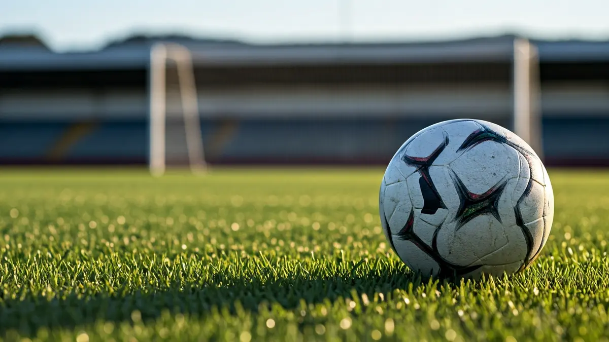 Imagen genérica de un balón de fútbol sobre el césped de un campo