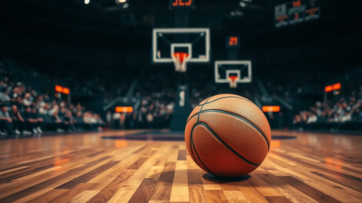Imagen genérica de un balón de baloncesto en una cancha.