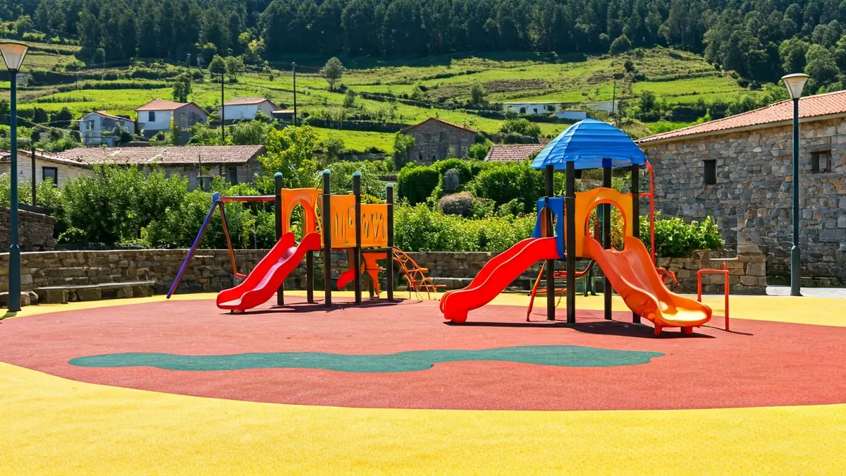 Imaxe dun parque infantil renovado en Sanxenxo