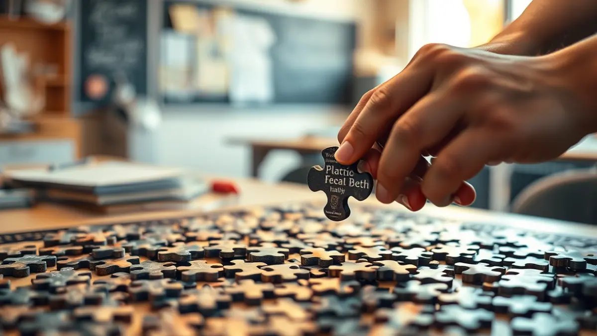 Imaxe xenérica dunha man colocando unha peza nun crebacabezas, simbolizando a resolución de problemas.