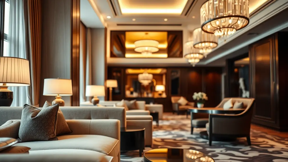 Imagen genérica de un interior de hotel de lujo con mobiliario elegante.