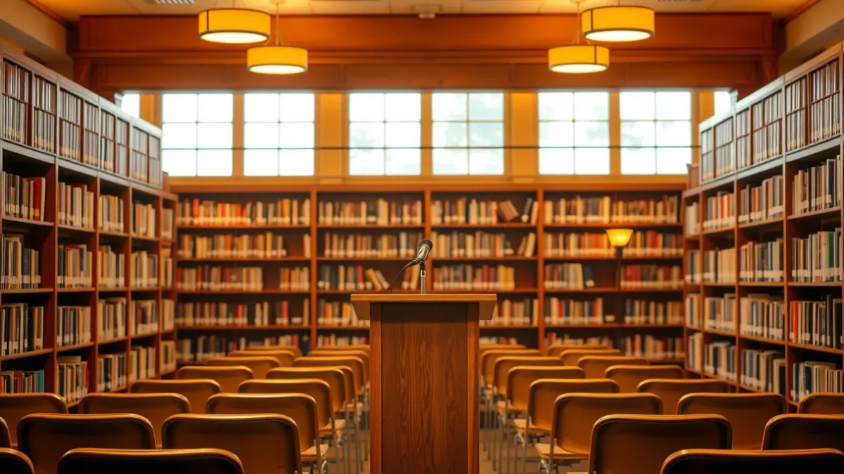 Imaxe xenérica dunha biblioteca ou sala de estudo, con estantes de libros e un ambiente acolledor.