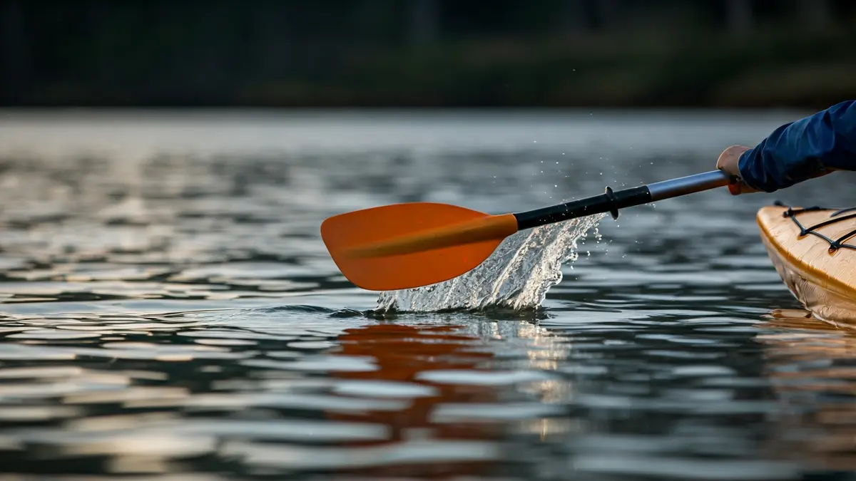 Imaxe xenérica dunha pa de piragüismo na auga.