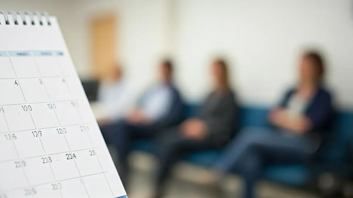 Imagen genérica de un calendario de citas médicas con fechas futuras.
