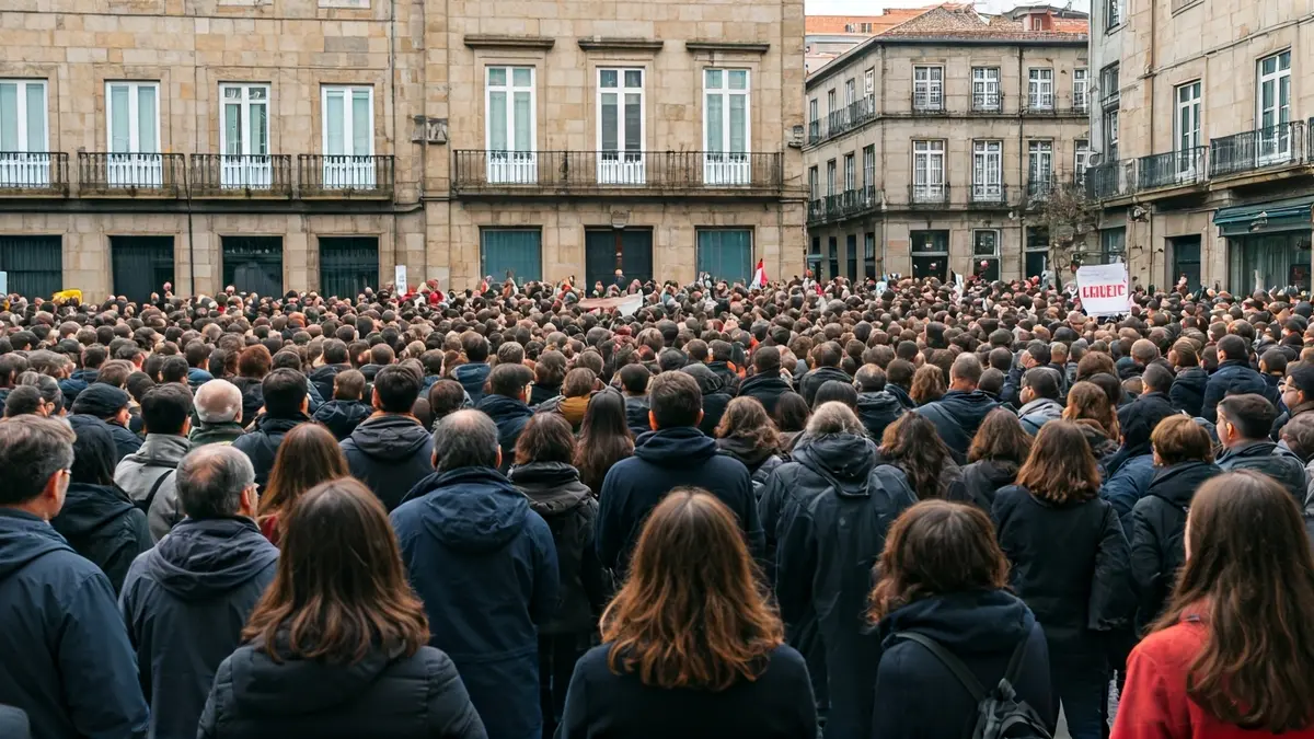 Imaxe xenérica dunha concentración cidadá en Ferrol.