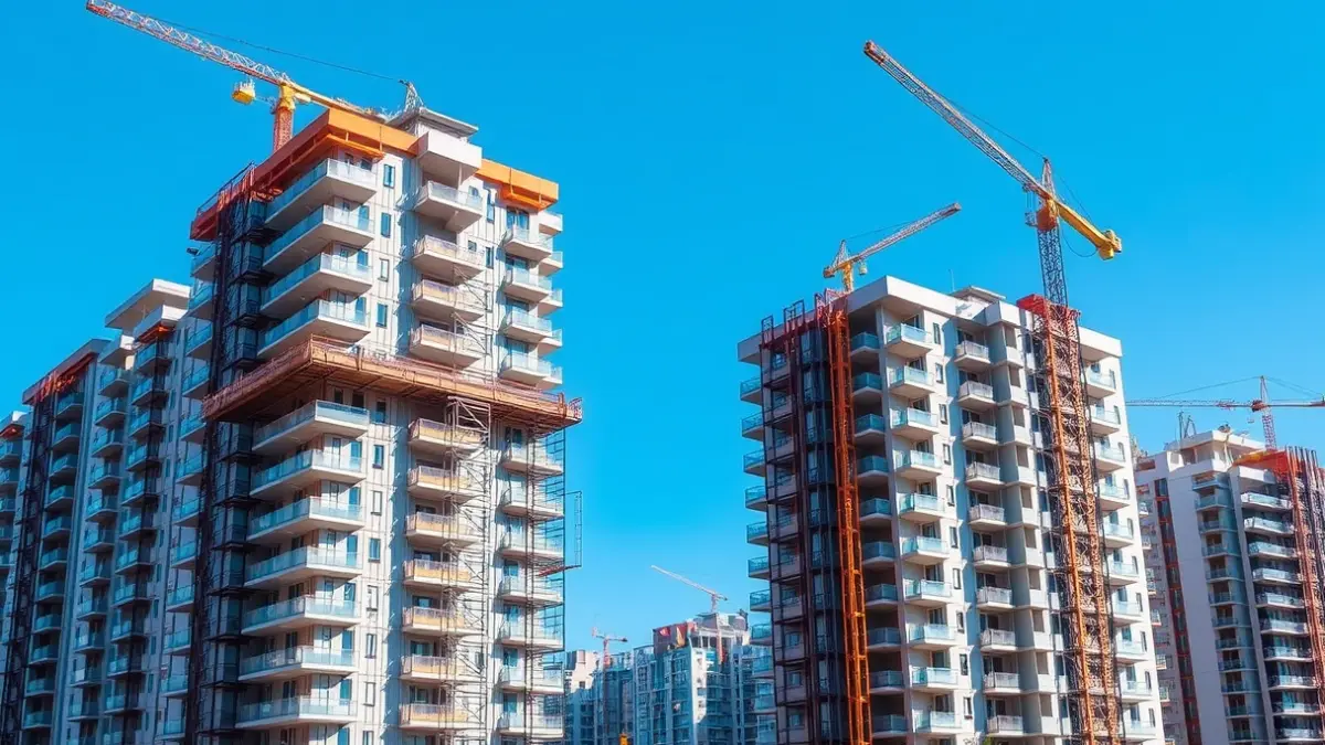 Imagen genérica de edificios residenciales en construcción en una ciudad.