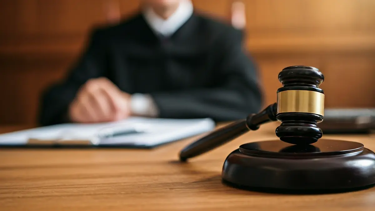 Imagen genérica de un mazo de juez sobre una mesa de madera en un juzgado.