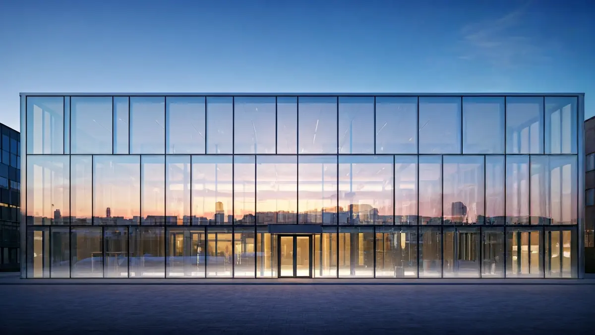 Imaxe dun edificio moderno de incubadora tecnolóxica en Vigo.