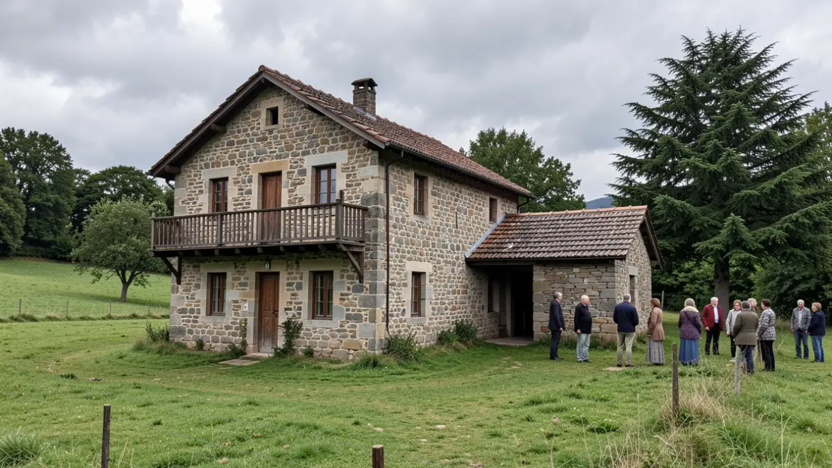 Imaxe da antiga casa reitoral de San Fins en Brión.