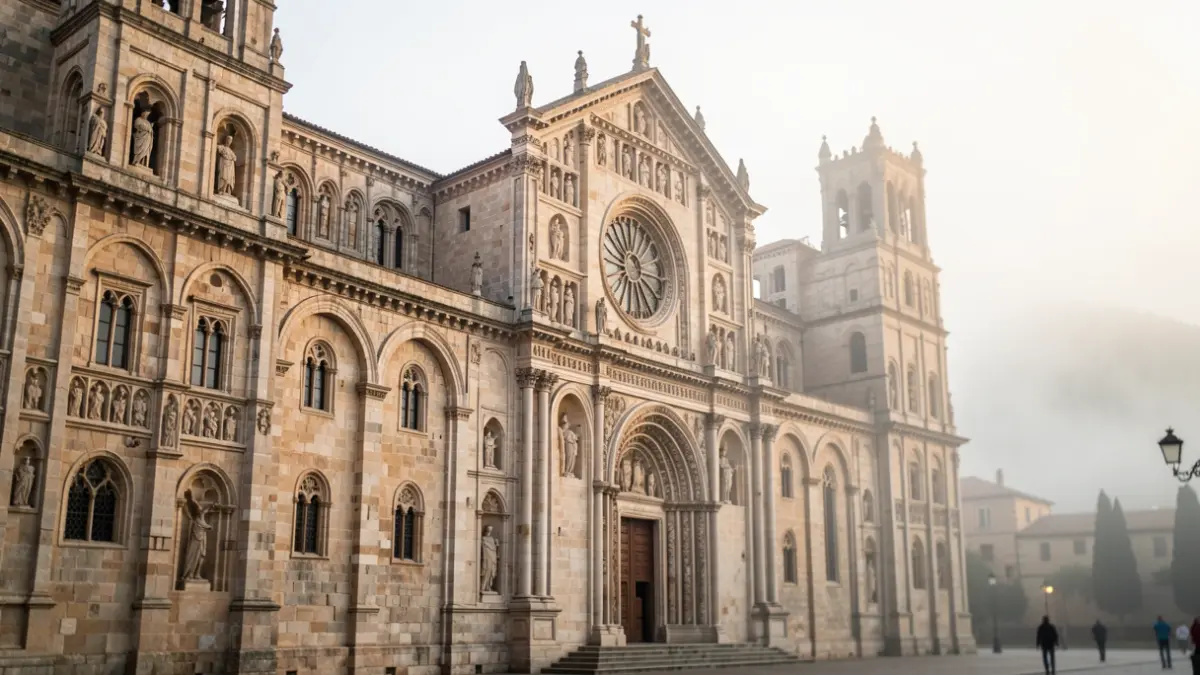 Imaxe da fachada da Catedral de Santiago de Compostela.