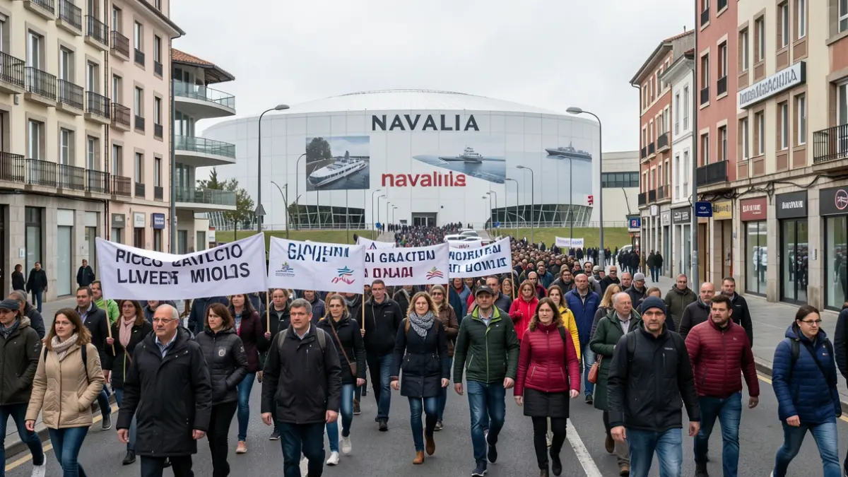 Imaxe xenérica de manifestantes en Vigo.