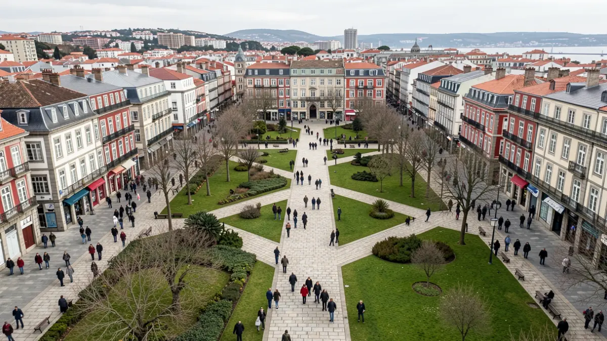 Vista aérea do Parque do Agra na Coruña.
