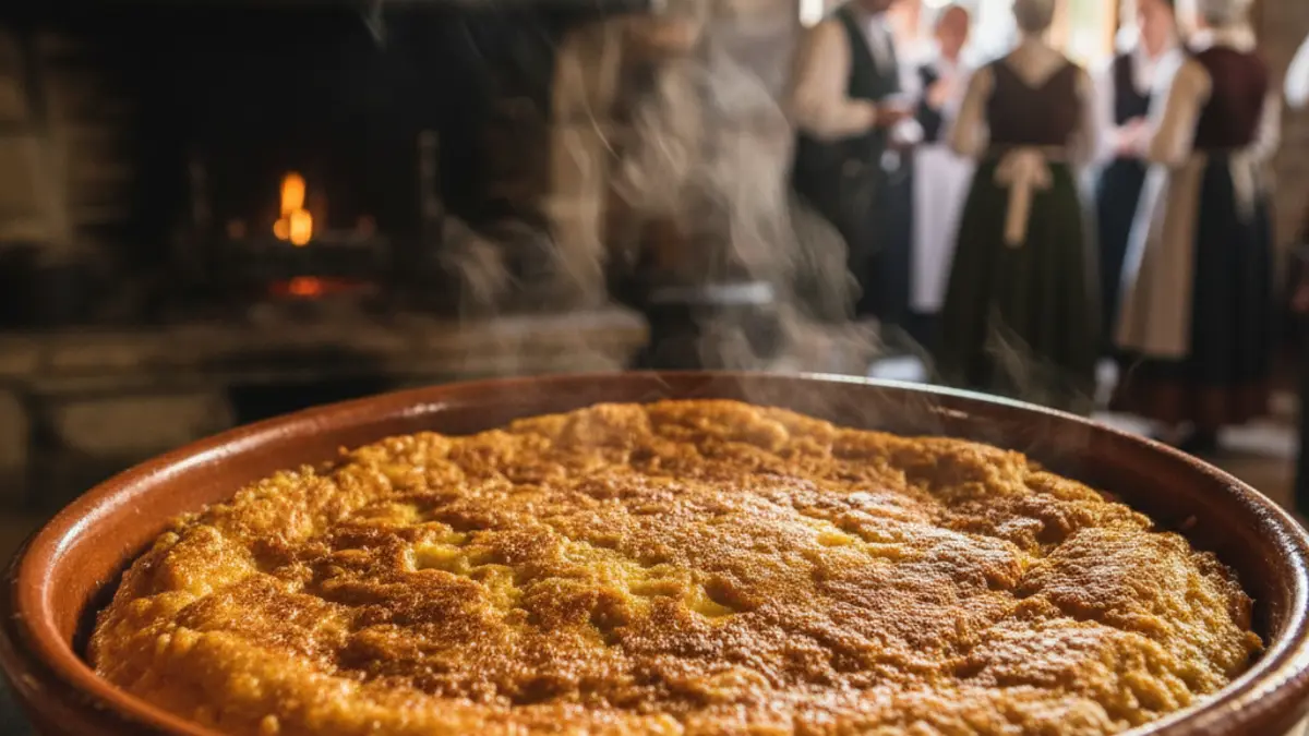 Imaxe dunha enfariñada tradicional galega, dourada e crocante.